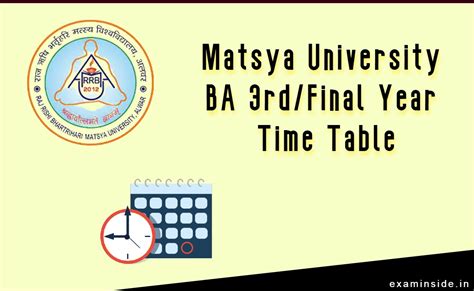 matsya university exam date 2024|RRBMU BA 3rd Year Exam Date 2024 Matsya University BA  .